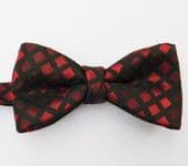 Red and black check bow tie vintage Fits collar sizes 13.5 to 18.5 inch CA